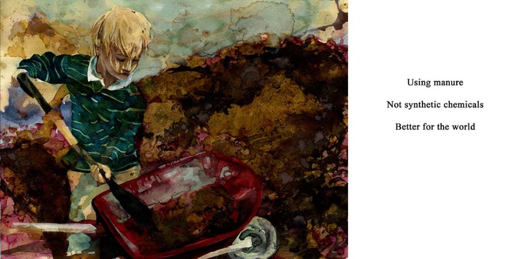 Watercolor by Lee Lee & Thatcher Gray
Haiku by Peter T Leonard
A Year in Grandpa's Garden