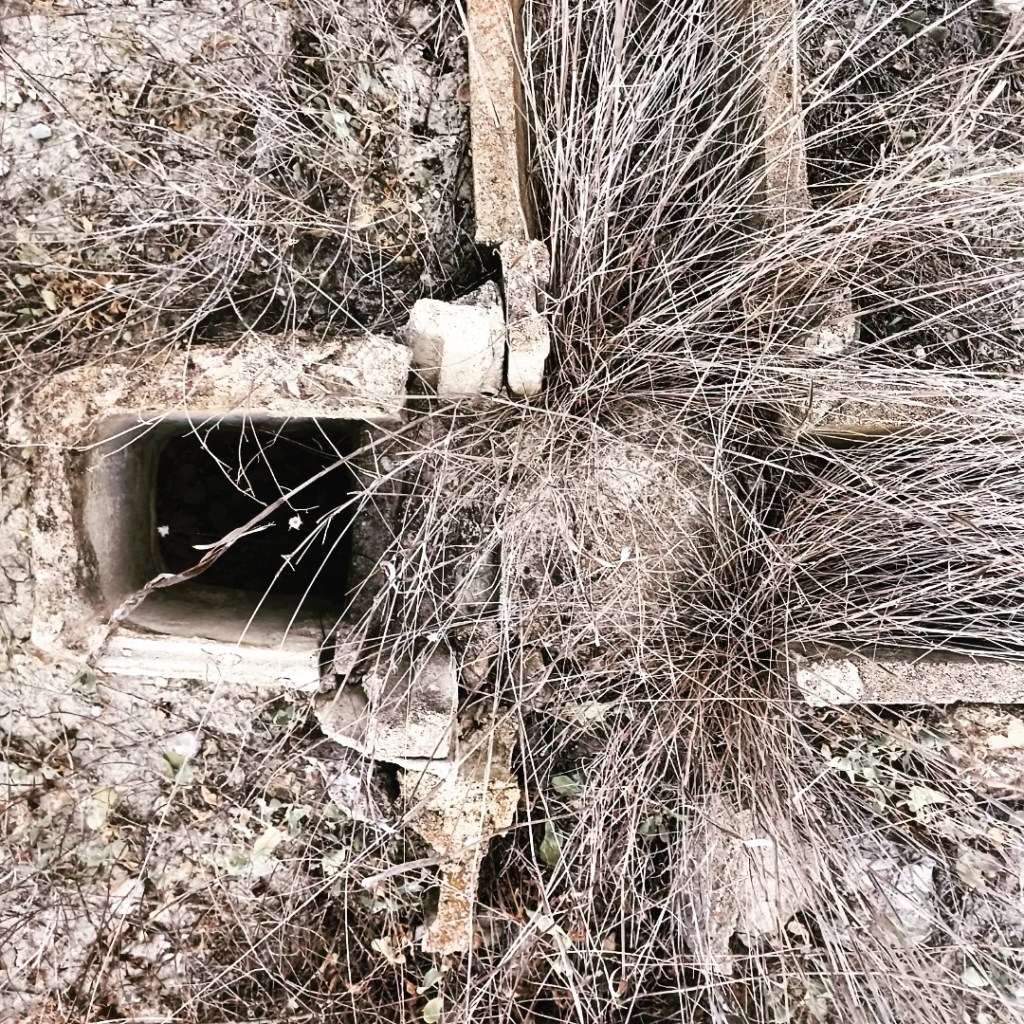 Lee Lee: Landscape photograph of abandoned acequia that lay like bones across the fields above Blanca, Spain taken while on an artist residency at AADK