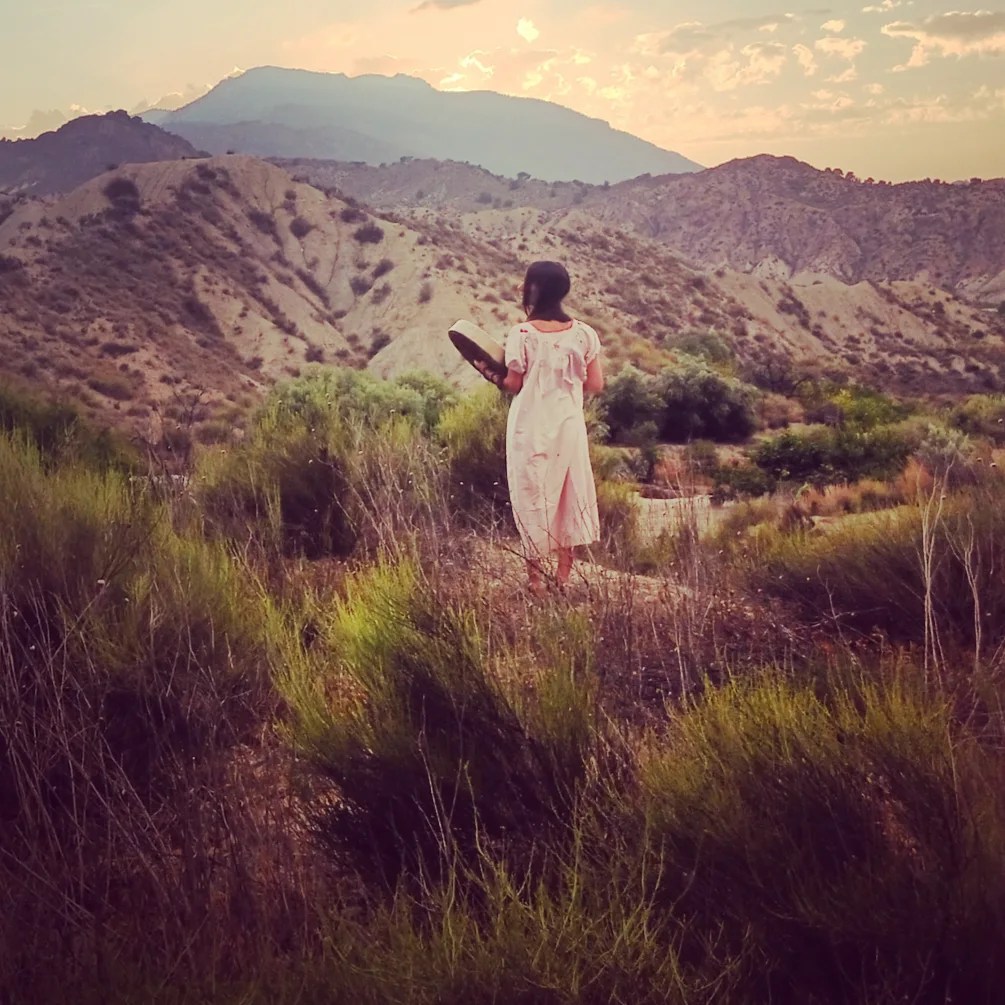 Lee Lee: portrait of Daniela Jules Garza in the abandoned Acequia above Blanca, Spain taken while on an artist residency at AADK