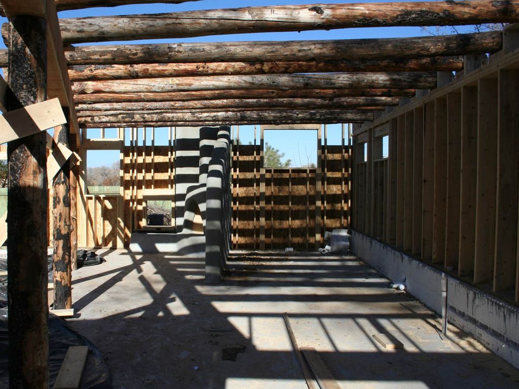 Framing the Casita at the TAOS Distillery
