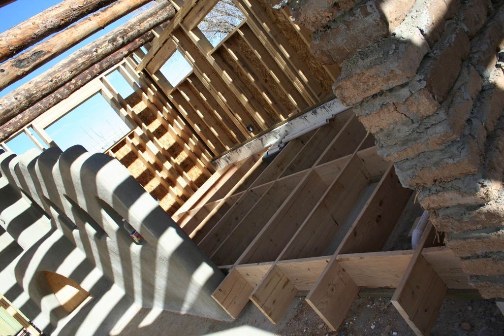 Framing the Casita at the TAOS Distillery