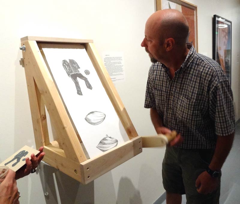 Operation of the Bio-mimicry scroll by Claire Coté while installed at the Dairy ARTS Center