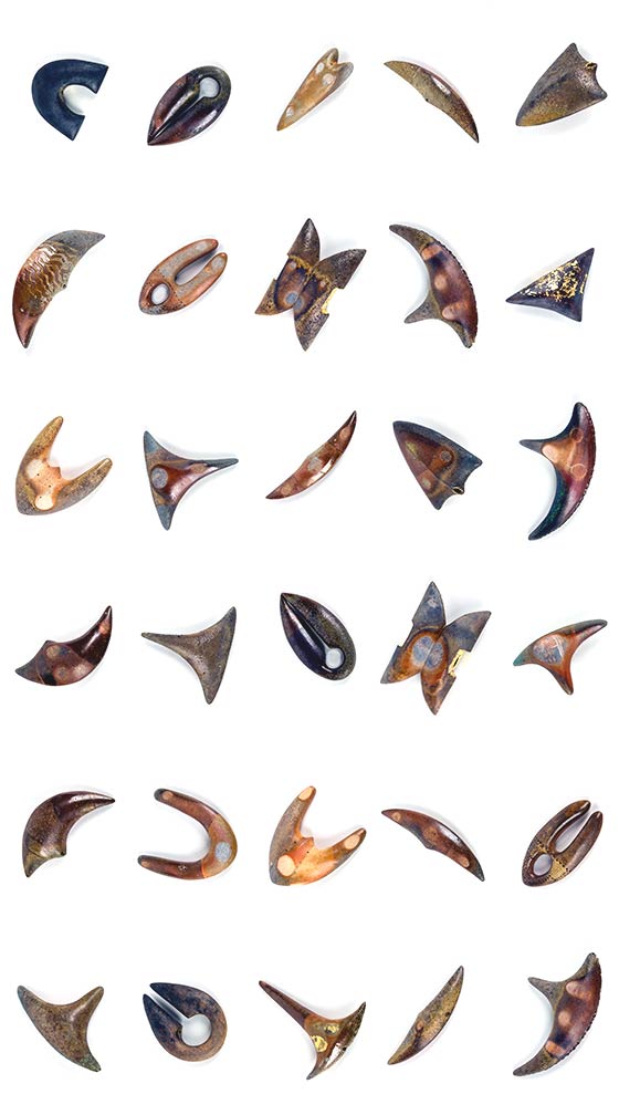 Ceramic pollen grains by Gretchen Ewert