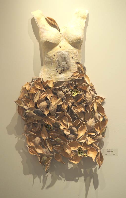 Stephanie Hilvitz, ‘Vessel’, plaster body cast with milkweed pods. Photo courtesy of the Dairy ARTS Center.